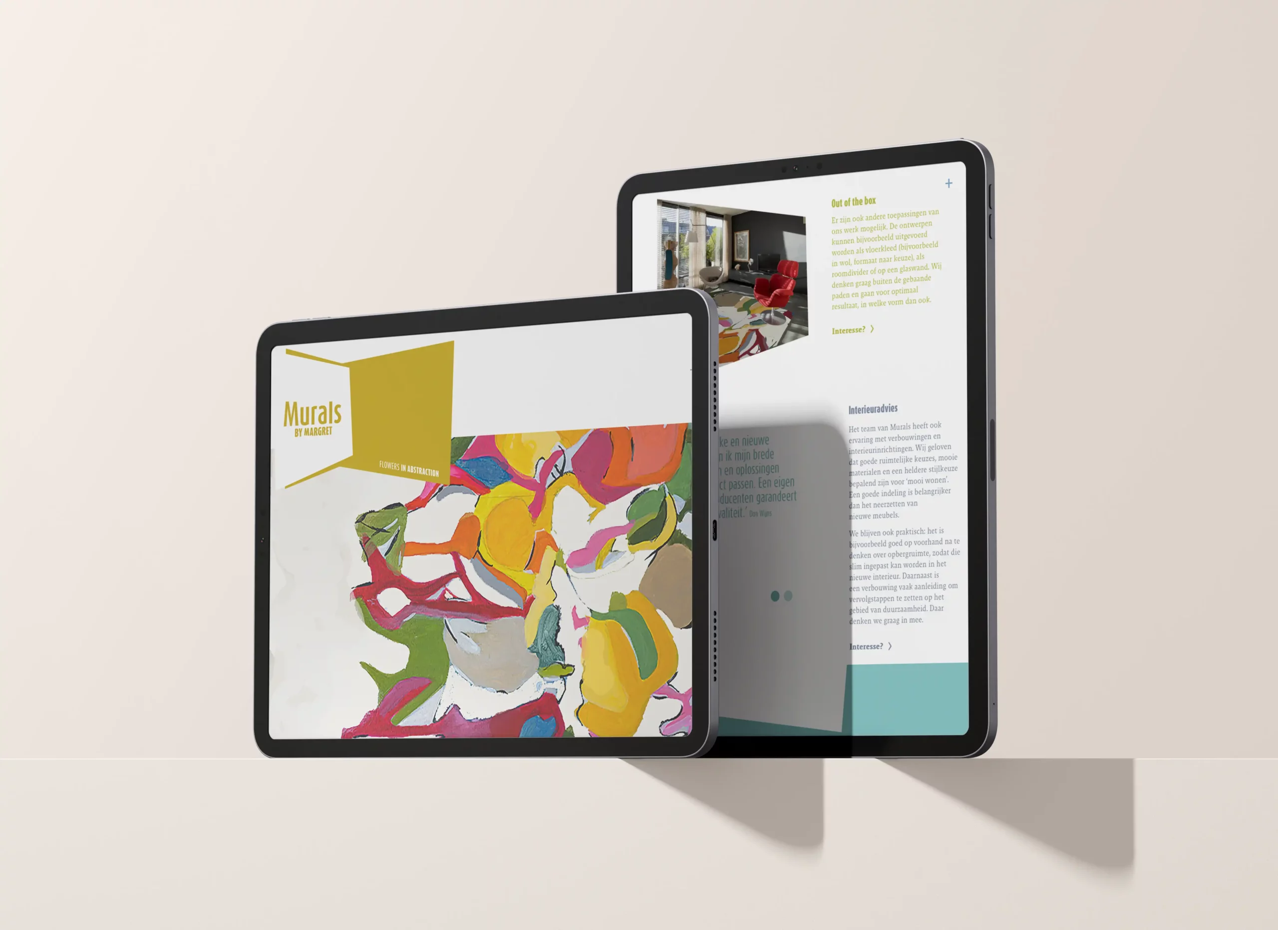Digitale etalage voor Murals by Magreth – kunstzinnige website ontworpen door de Vormstrateeg.