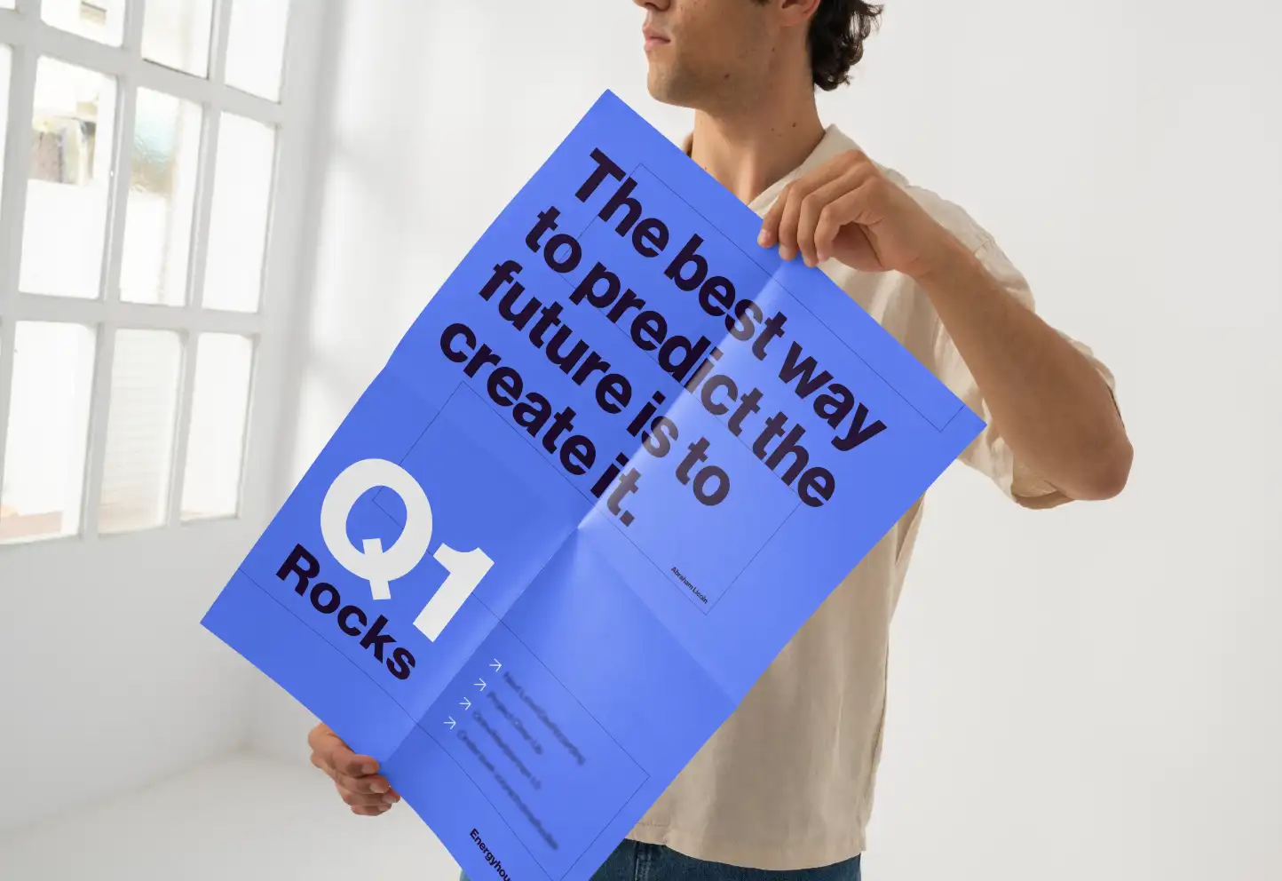 Poster ontworpen door de Vormstrateeg voor Energyhouse, met krachtige typografie en een moderne visuele stijl gericht op duurzaamheid en energie.